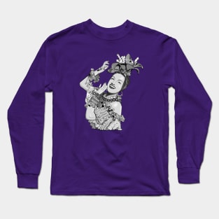 Carmen Miranda in grayscale Long Sleeve T-Shirt